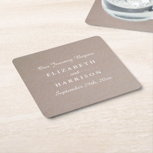 カントリー素朴クラフト結婚ズ スクエアペーパーコースター (アングル)