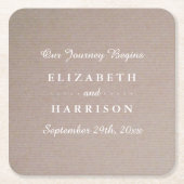 カントリー素朴クラフト結婚ズ スクエアペーパーコースター (正面)