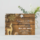 カントリー素朴クリスマスディアー婚約パーティ 招待状 (スタンド正面)