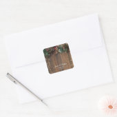 カントリー素朴クリスマスパインガーランドウッドスノー スクエアシール (封筒)