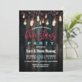 カントリー素朴クリスマスブラウンホリデーパーティー 招待状 (スタンド正面)