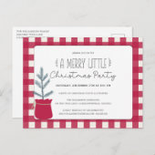 カントリー素朴クリスマスホリデーパーティー招待状 ポストカード (正面/裏面)