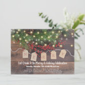 カントリー素朴クリスマスホリデーパーティー招待状 招待状 (スタンド正面)