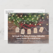 カントリー素朴クリスマスホリデーパーティー招待状 案内ポストカード (正面/裏面)