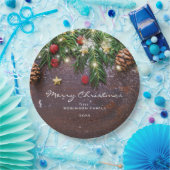 カントリー素朴クリスマスホリデーパーティー ペーパープレート (パーティー)