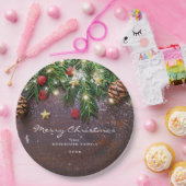 カントリー素朴クリスマスホリデーパーティー ペーパープレート (パーティー)