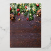 カントリー素朴クリスマスホリデーパーティー 箔招待状 (裏面)