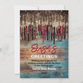 カントリー素朴クリスマスホリデーレッドブラックグリッター シーズンカード (正面)