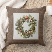 カントリー素朴クリスマスリースホリデイ クッション (ブランケット)