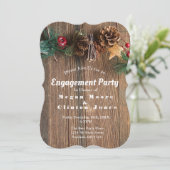 カントリー素朴クリスマス婚約パーティ 招待状 (スタンド正面)