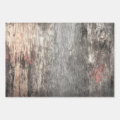 カントリー素朴グレーベージュテクスチャウッドグレイン ラッピングペーパーシート (正面)