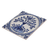 カントリー素朴サイドツリーカントリー青と白 タイル (側面)