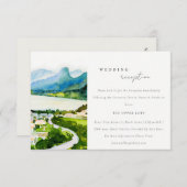 カントリー素朴サイドレイクビレッジウェディングレセプション エンクロージャーカード (正面/裏面)