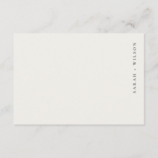 カントリー素朴サイドレイクビレッジウェディングレセプション エンクロージャーカード (裏面)