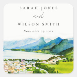 カントリー素朴サイドレイクビレッジランドスケー結婚ズ スクエアシール