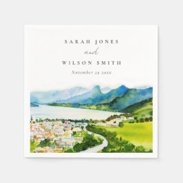 カントリー素朴サイドレイクビレッジランドスケー結婚ズ スタンダードカクテルナプキン