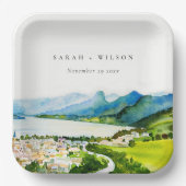 カントリー素朴サイドレイクビレッジランドスケー結婚ズ ペーパープレート (正面)
