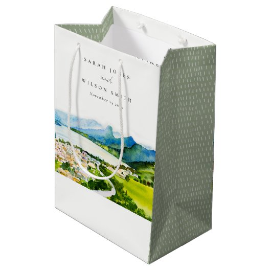 カントリー素朴サイドレイクビレッジランドスケー結婚ズ ミディアムペーパーバッグ (裏面アングル)