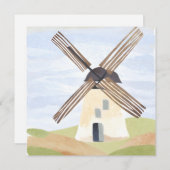 カントリー素朴サイド風車 | 水色カード (正面/裏面)