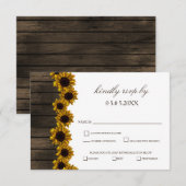 カントリー素朴サンフラワーズバーンウッドウェディングスプ 出欠カード (正面/裏面)