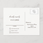 カントリー素朴サンフラワーズバーンウッドウェディングRSVP インビテーションポストカード (裏面)