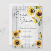 カントリー素朴サンフラワーズブライダルシャワー 招待状 (正面)