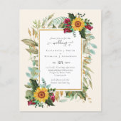 カントリー素朴サンフラワーズブルゴーニュバラ結婚ズ (正面)