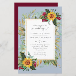 カントリー素朴サンフラワーズブルゴーニュバラ結婚ズ