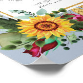 カントリー素朴サンフラワーズブルゴーニュバラ結婚ズ ポスター (角)