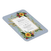 カントリー素朴サンフラワーズブルゴーニュバラ結婚ズ マグネット (右側)