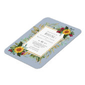 カントリー素朴サンフラワーズブルゴーニュバラ結婚ズ マグネット (左側)