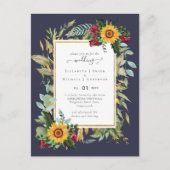 カントリー素朴サンフラワーズブルゴーニュ結婚バラズP ポストカード (正面)