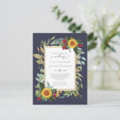 カントリー素朴サンフラワーズブルゴーニュ結婚バラズP ポストカード (スタンド正面)