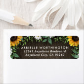 カントリー素朴サンフラワーデイジーバーンウッド結婚ズ ラベル (インサイチュ)