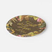 カントリー素朴サンフラワーバーラップ秋ブライダルシャワー ペーパープレート (アングル)