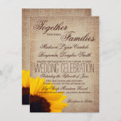 カントリー素朴サンフラワーバーラップ結婚式招待状 招待状 (正面/裏面)