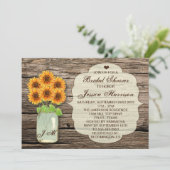 カントリー素朴サンフラワーメイスンジャーブライダルシャワー 招待状 (スタンド正面)