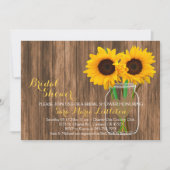 カントリー素朴サンフラワーメイソンジャーブライダルシャワー 招待状 (正面)