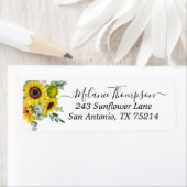 カントリー素朴サンフラワーユーカリ差出人住所 ラベル (インサイチュ)