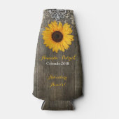 カントリー素朴サンフラワーレース結婚ズクーラーボックス ボトルクーラー (正面)