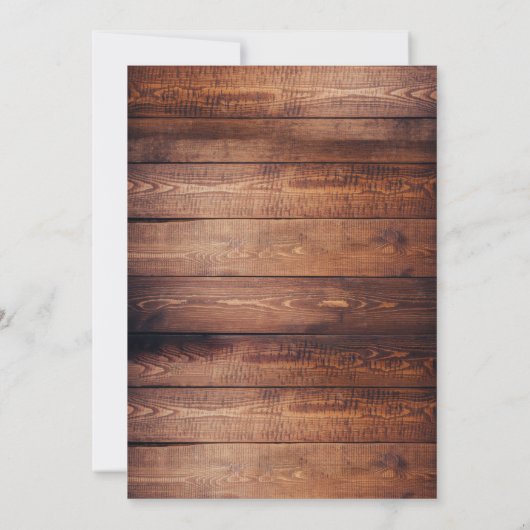 カントリー素朴シカ〔雄ジカの〕枝角ブライダルシャワー 招待状 (裏面)