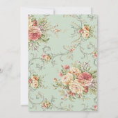 カントリー素朴シックなバーラップレースシャビーフローラ 招待状 (裏面)