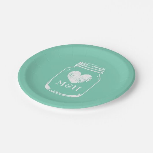 カントリー素朴シックなメイスンジャー紙パーティープレート ペーパープレート (アングル)