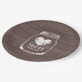 カントリー素朴シックなメイソンのjarウェディングパーティープレート ペーパープレート (アングル)