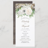 カントリー素朴シックな白い花の結婚式 プログラム (正面/裏面)