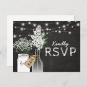 カントリー素朴シャルボードウッドウェディングRSVP インビテーションポストカード (正面/裏面)