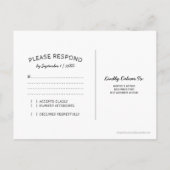 カントリー素朴シャルボードウッドウェディングRSVP インビテーションポストカード (裏面)