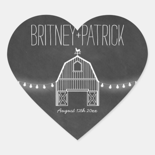 カントリー素朴シャルボードバーン結婚式の引き出物 ハートシール (正面)