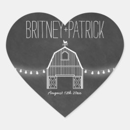 カントリー素朴シャルボードバーン結婚式の引き出物 ハートシール