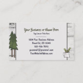 カントリー素朴シルエットベア樺の木の木の樹皮 名刺 (裏面)